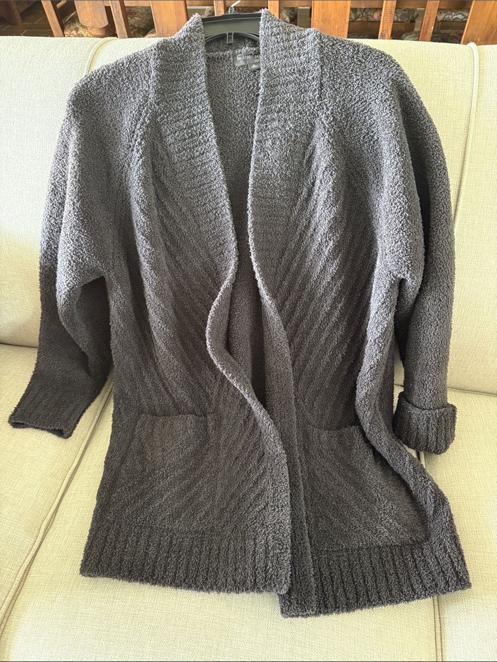 Barefoot Dreams Women's Open-Front Cardigan - Charcoal Gray